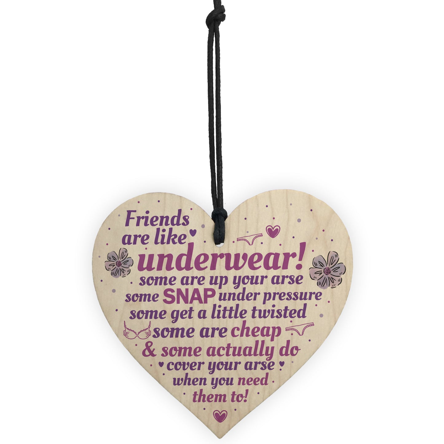 Novelty Handmade Friendship Gift Funny Wood Heart Sign Birthday