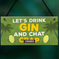 Novelty Gin Wall Sign Funny Bar Pub Man Cave Kitchen Plaque Gift