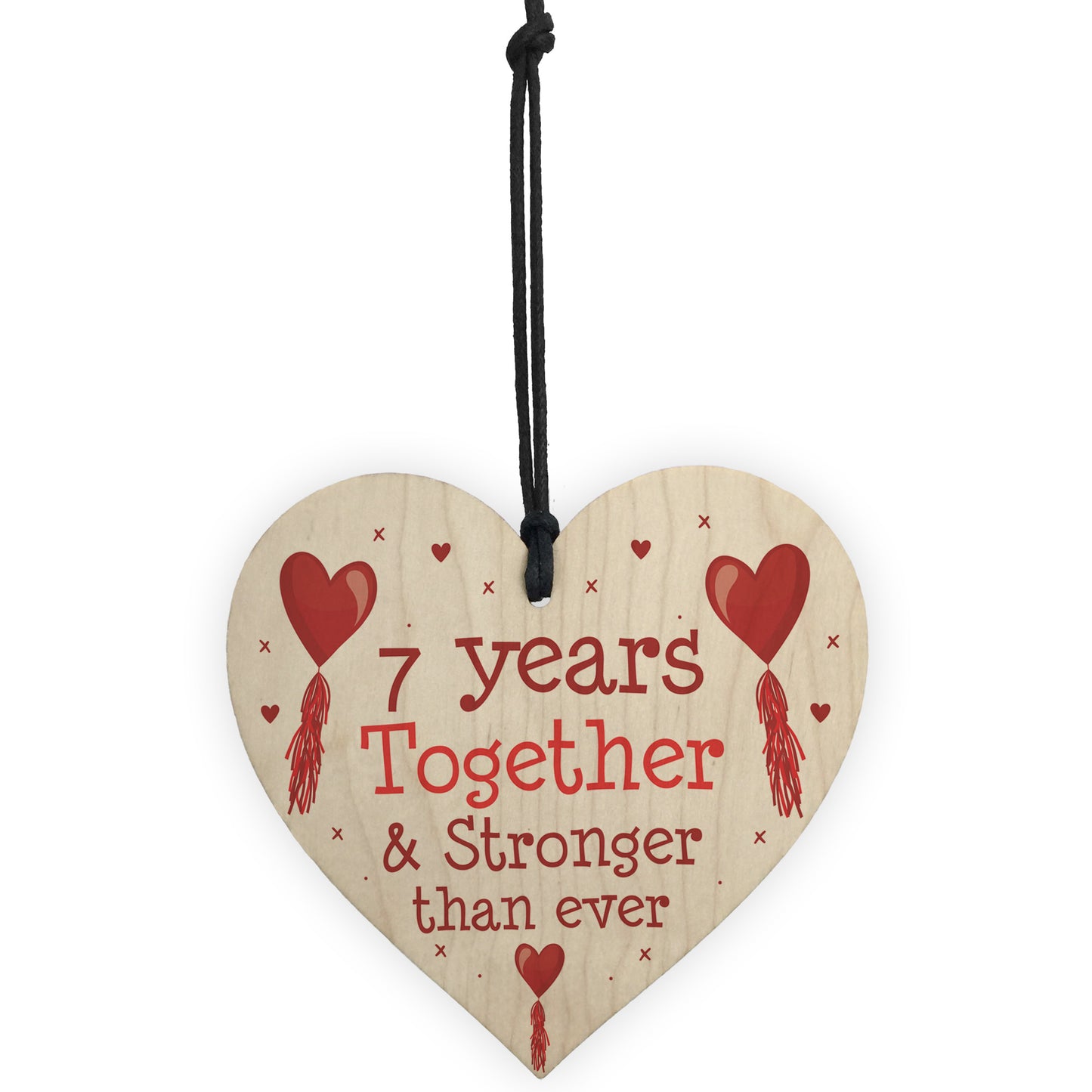 7th Anniversary Gift Wood Heart Perfect Gift For Husband Wife
