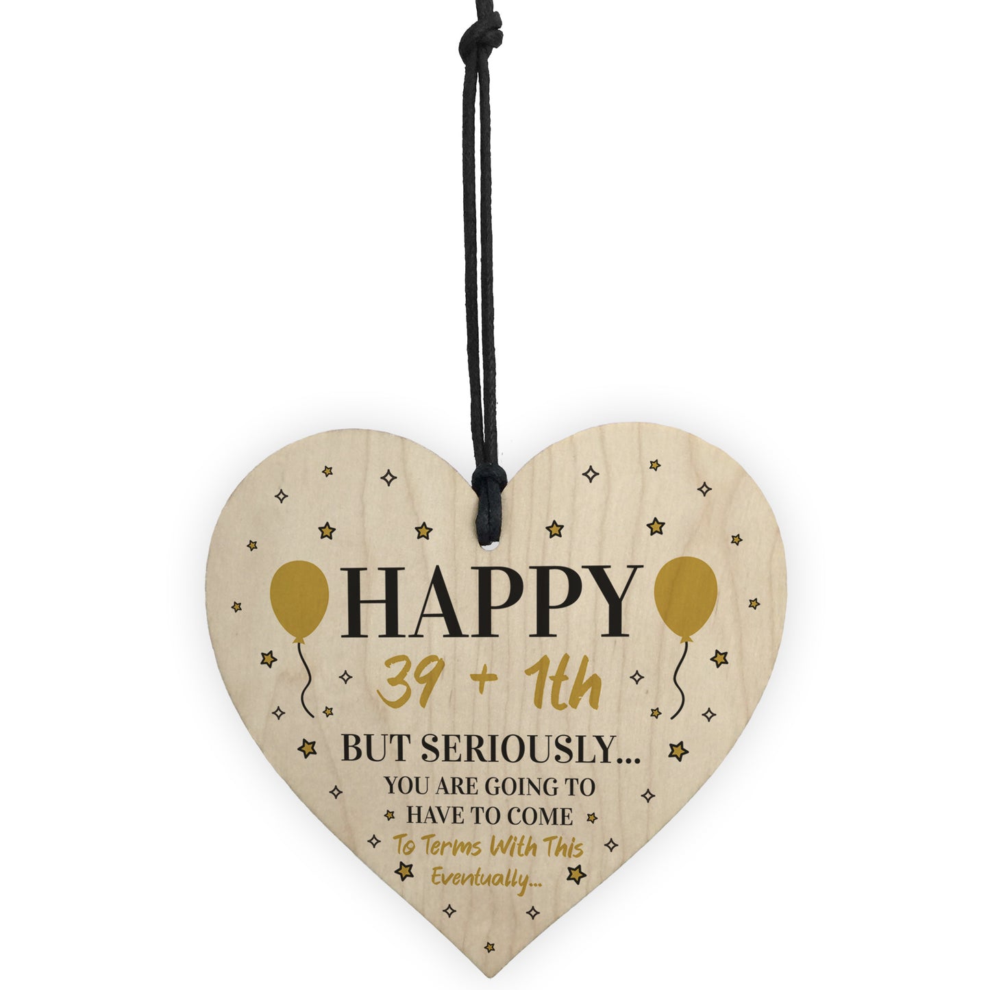 40th Birthday Funny Gift For Men Women Him Her Wood Heart Gift