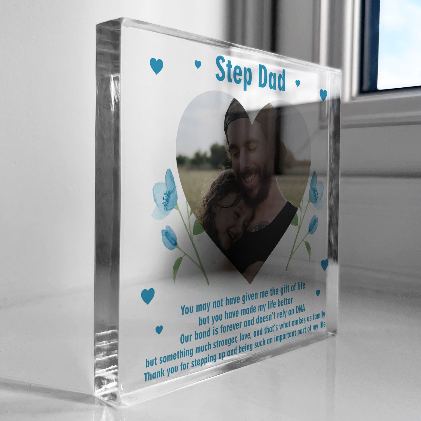 Step Dad Gifts For Birthday Christmas PERSONALISED Photo Block