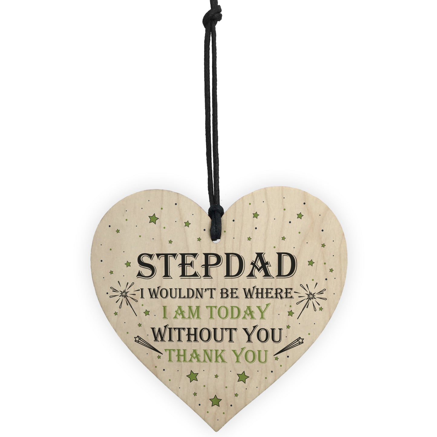 Novelty Step Dad Gift Wood Heart Thankyou Gift From Daughter Son
