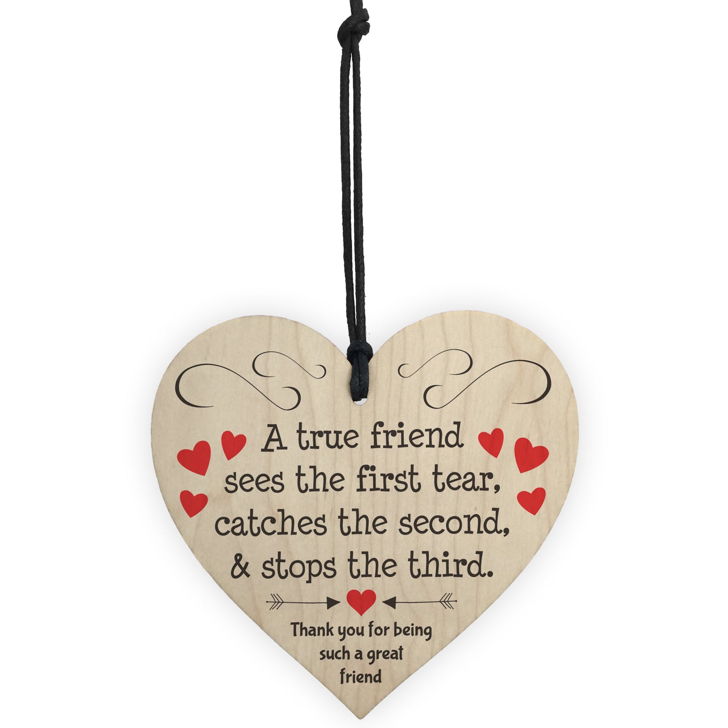 Thank You For Being A Great Friend Wooden Hanging Heart Plaque