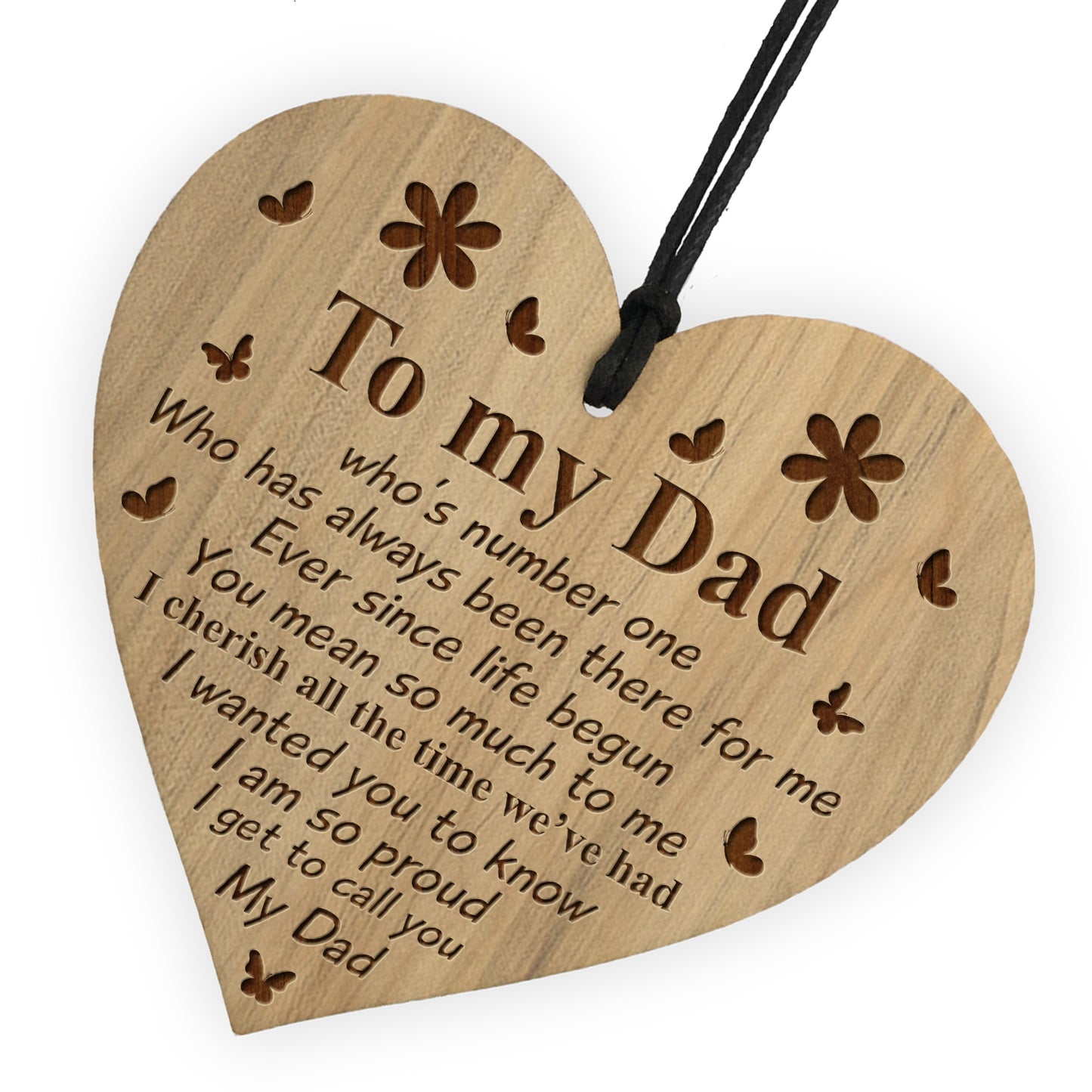 Novelty Gift For Dad For Birthday Christmas Engraved Heart Daddy