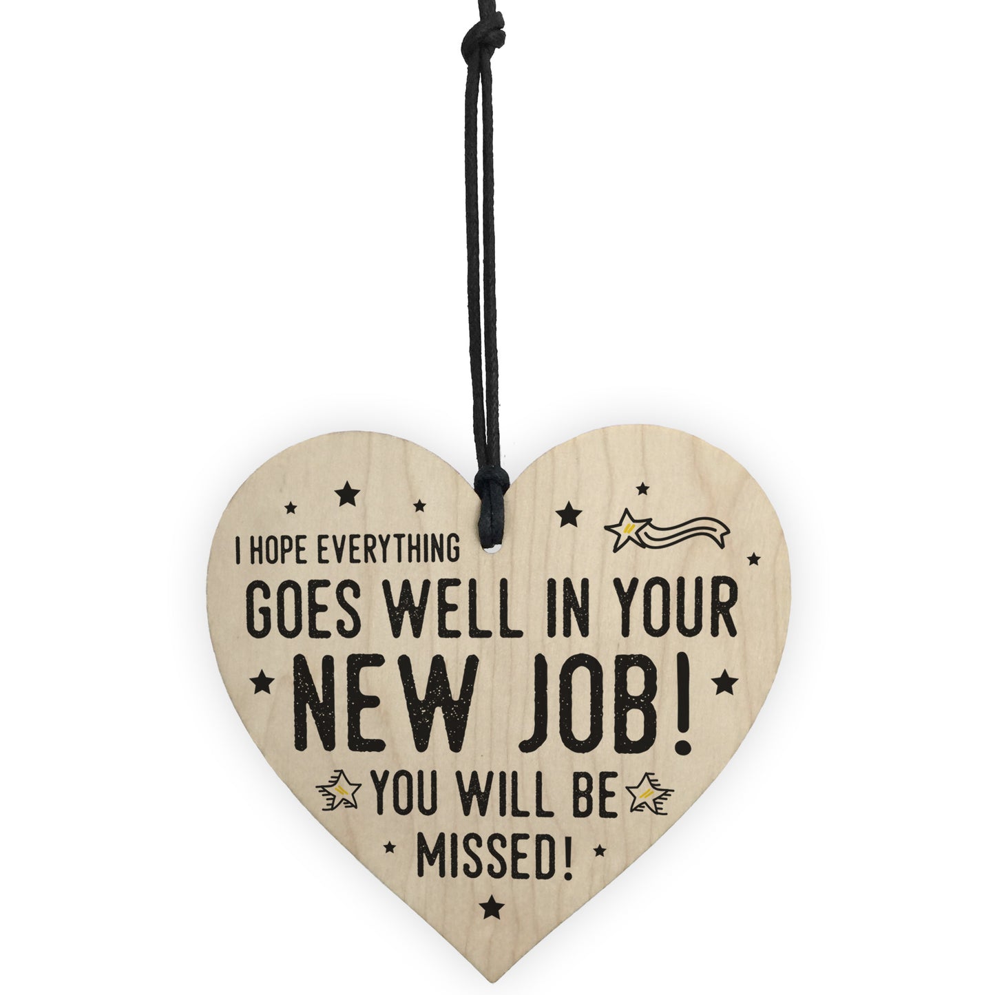 New Job Gift For Colleague Wood Heart Leaving Goodbye Gift