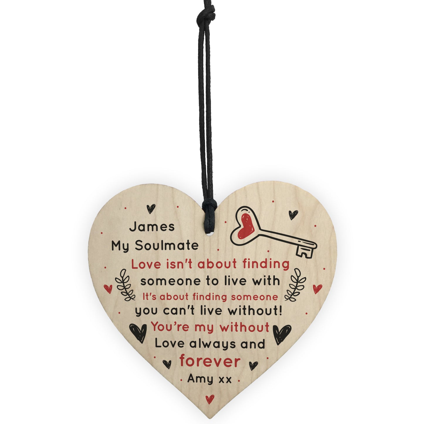 Personalised Gift For Soulmate Wife Husband Heart Anniversary