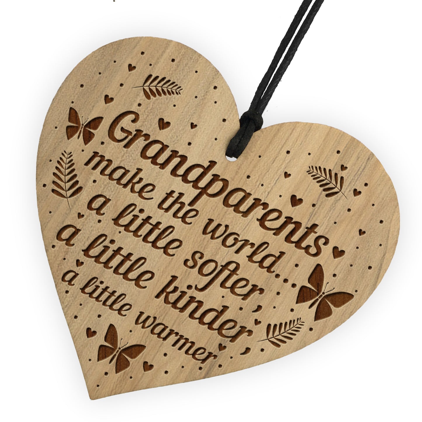 Grandparent Gifts Engraved Wooden Heart Christmas Gift