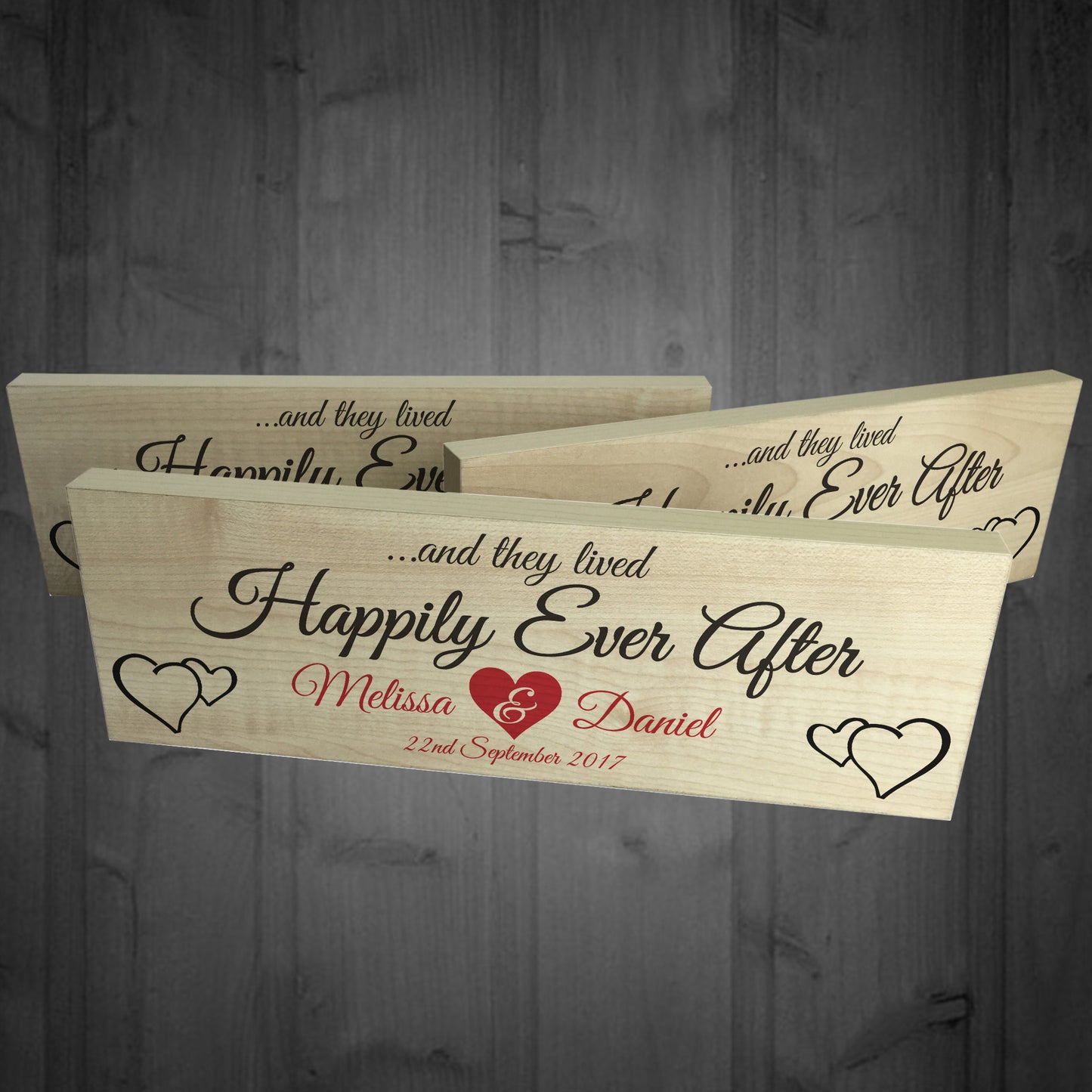 Personalied Wooden Sign Happily Ever After Wedding Gift Keepsake