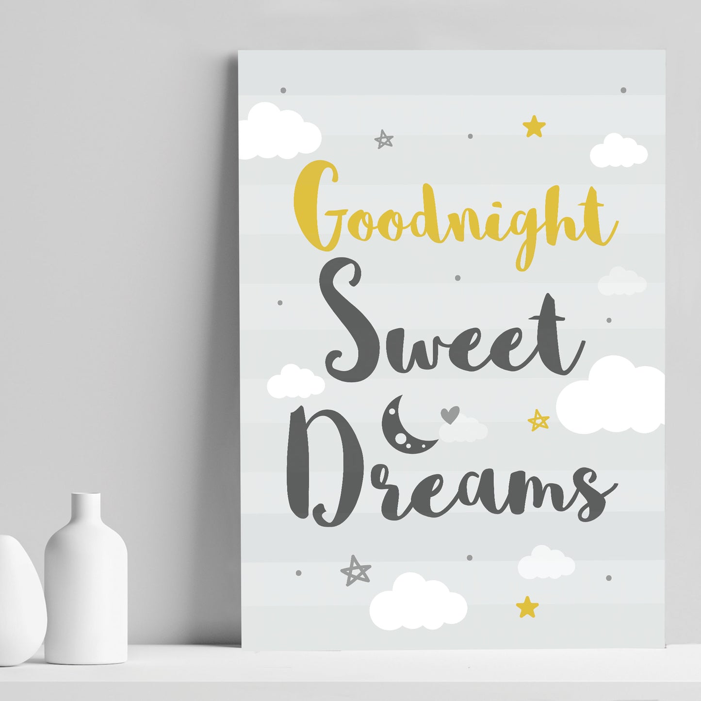 Grey Nursery Prints For Baby Room / Nursery Wall Art Pictures