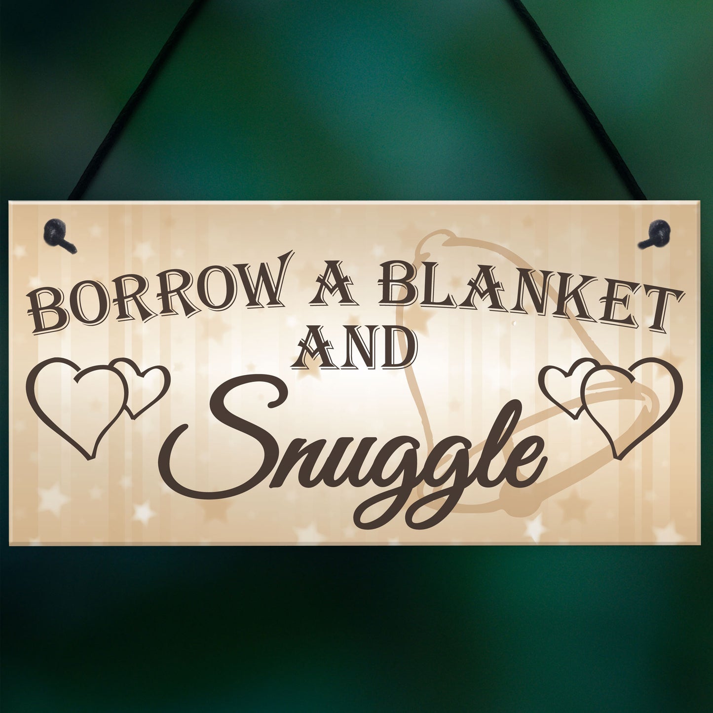 Shabby & Chic Wedding Sign Gift Blanket Snuggle Present Plaque