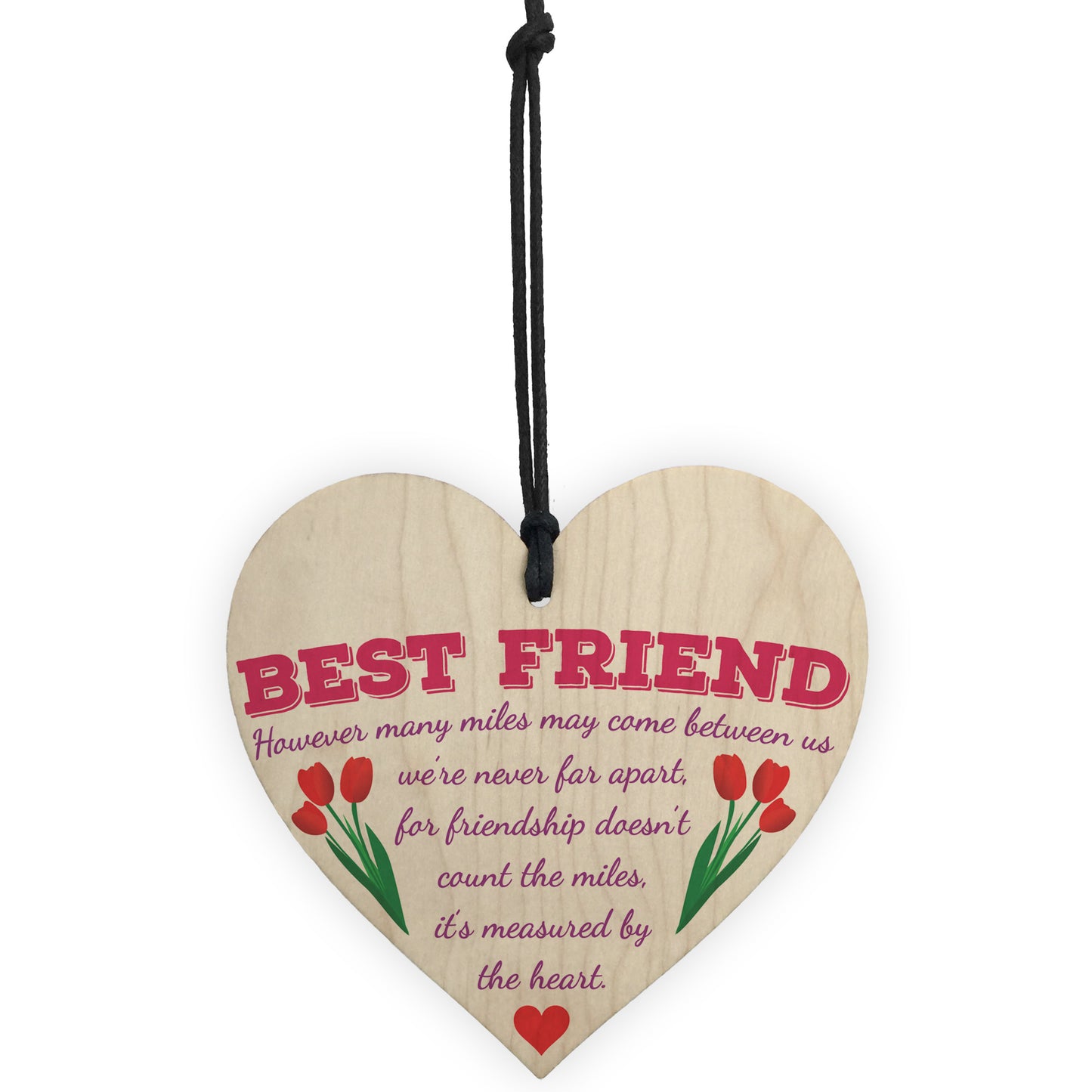Best Friend Freindship Measured By Heart Hanging Heart Sign Gift