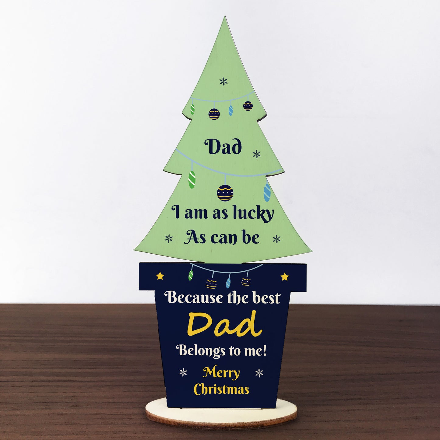 Christmas Gift For Best Dad Wooden Christmas Tree Thank You Dad
