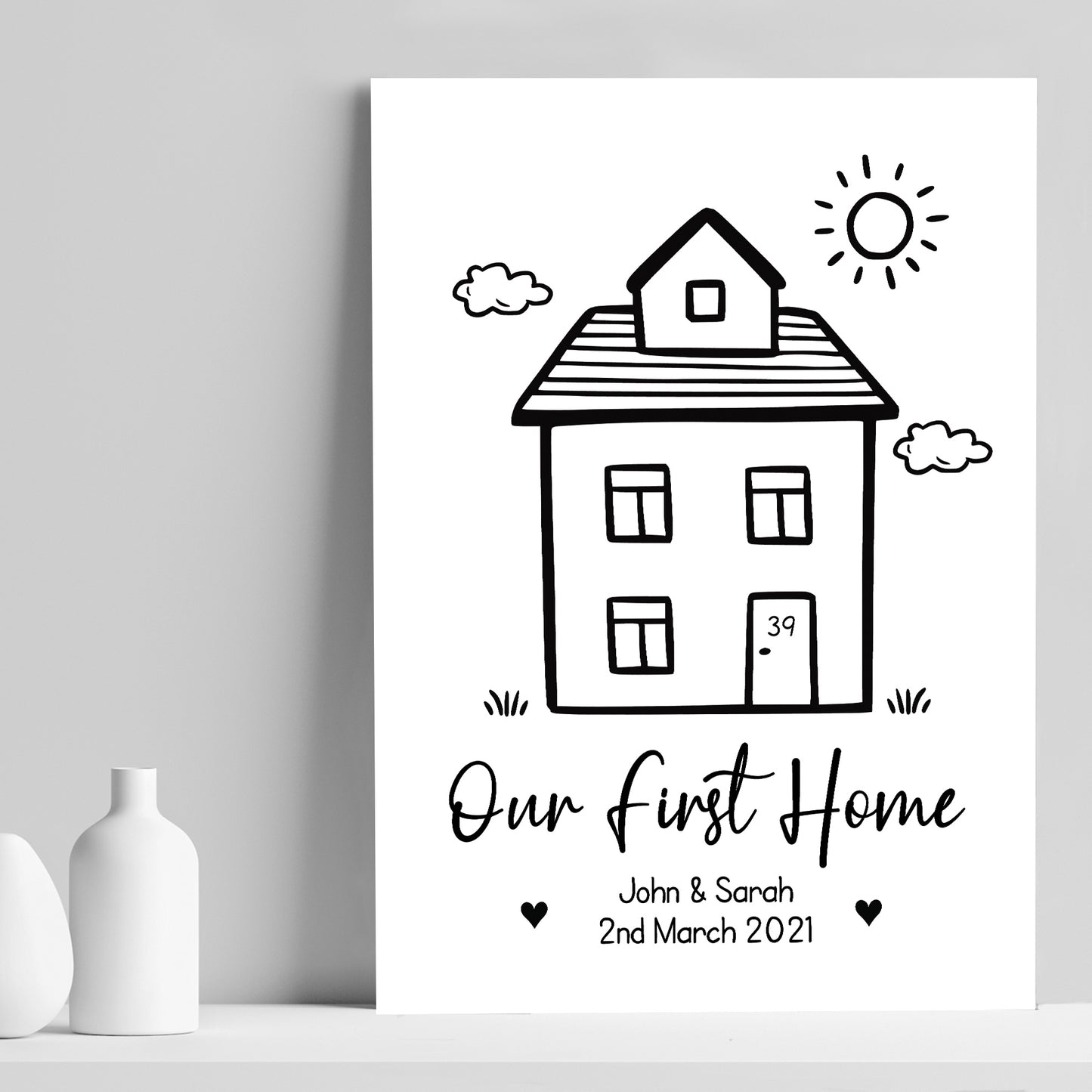 Our First Home Print Personalised New Home Gift For Couple