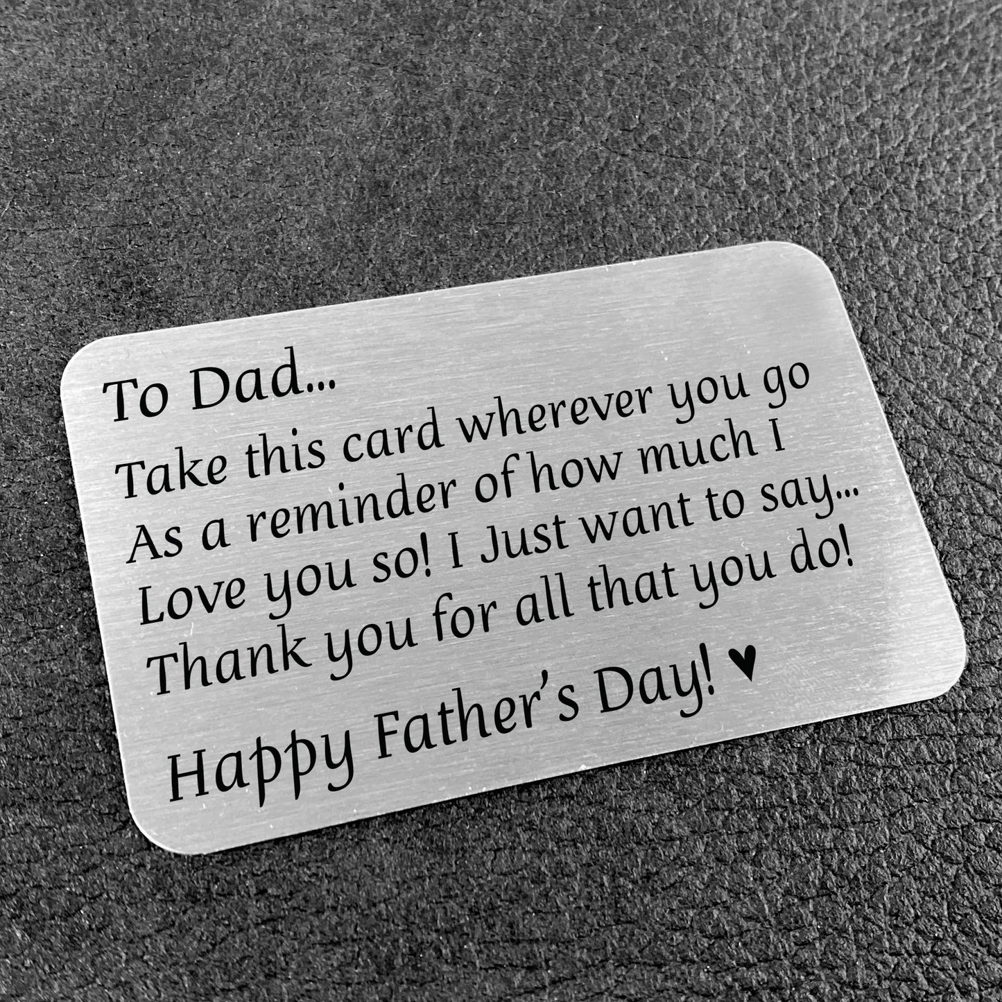 Fathers Day Poem Gift Metal Wallet Card Gift For Dad
