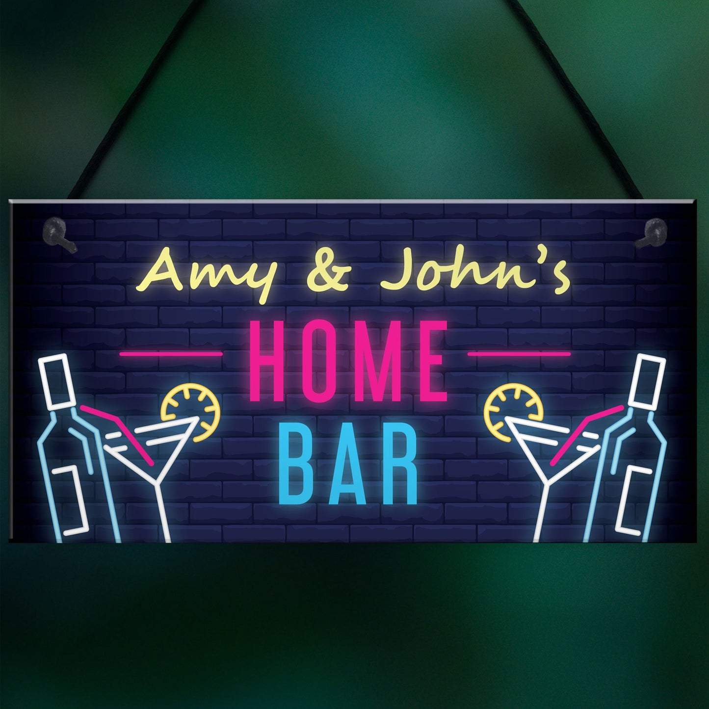 PERSONALISED Home Bar Plaque Hanging Man Cave Garden Bar