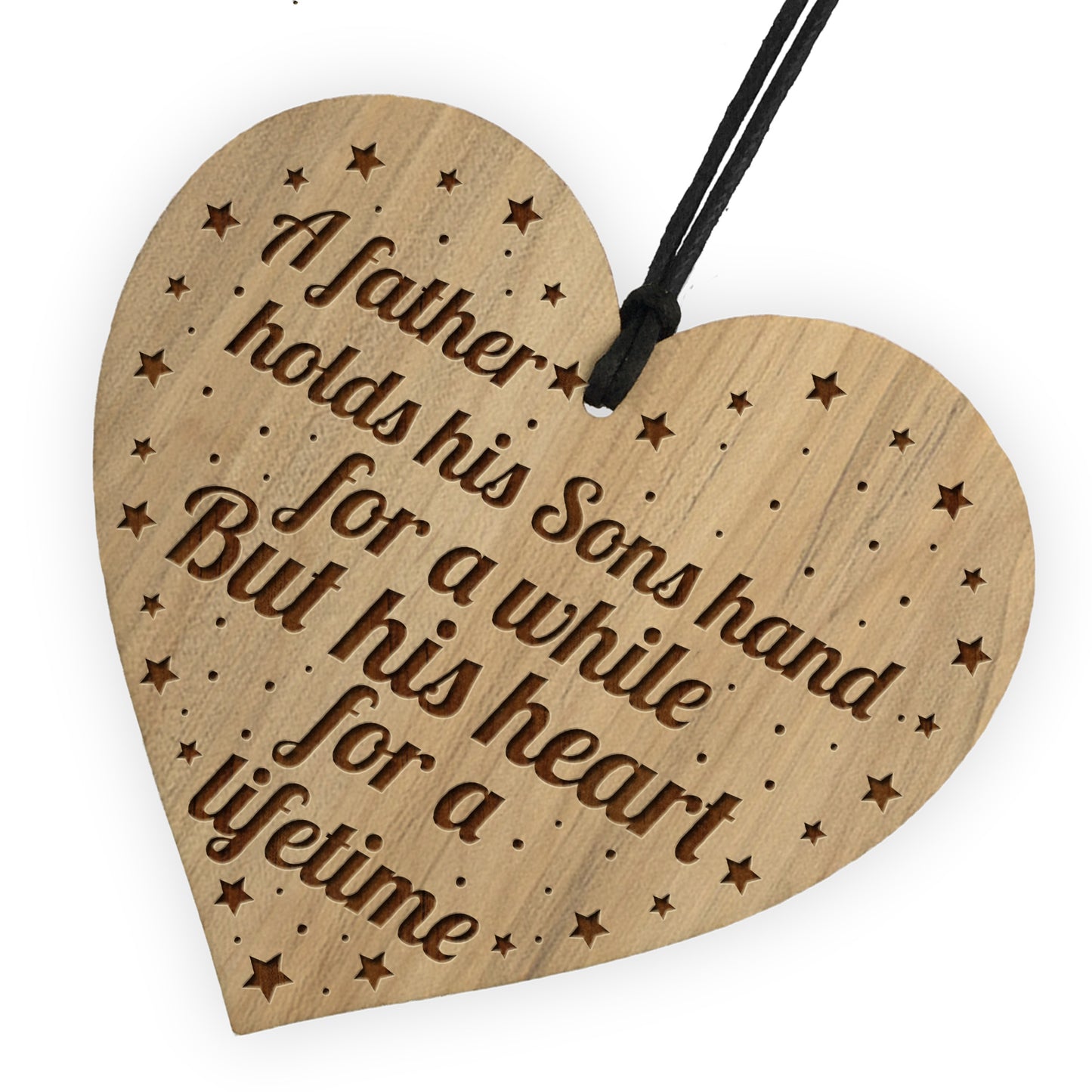 Dad Gift From Son THANK YOU Engraved Heart Dad Birthday Xmas
