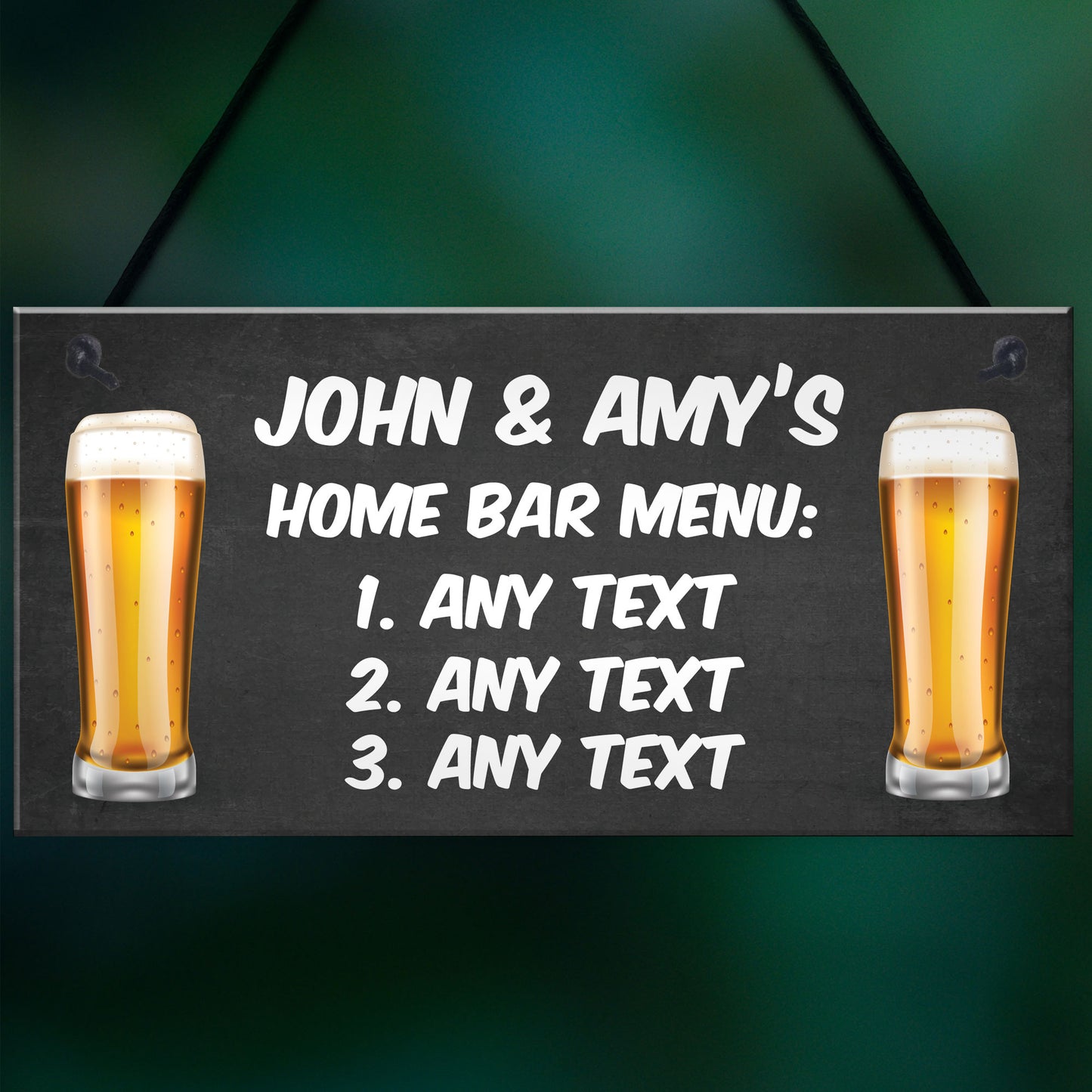Personalised Home Bar Menu Sign Novelty Bar Signs For Home