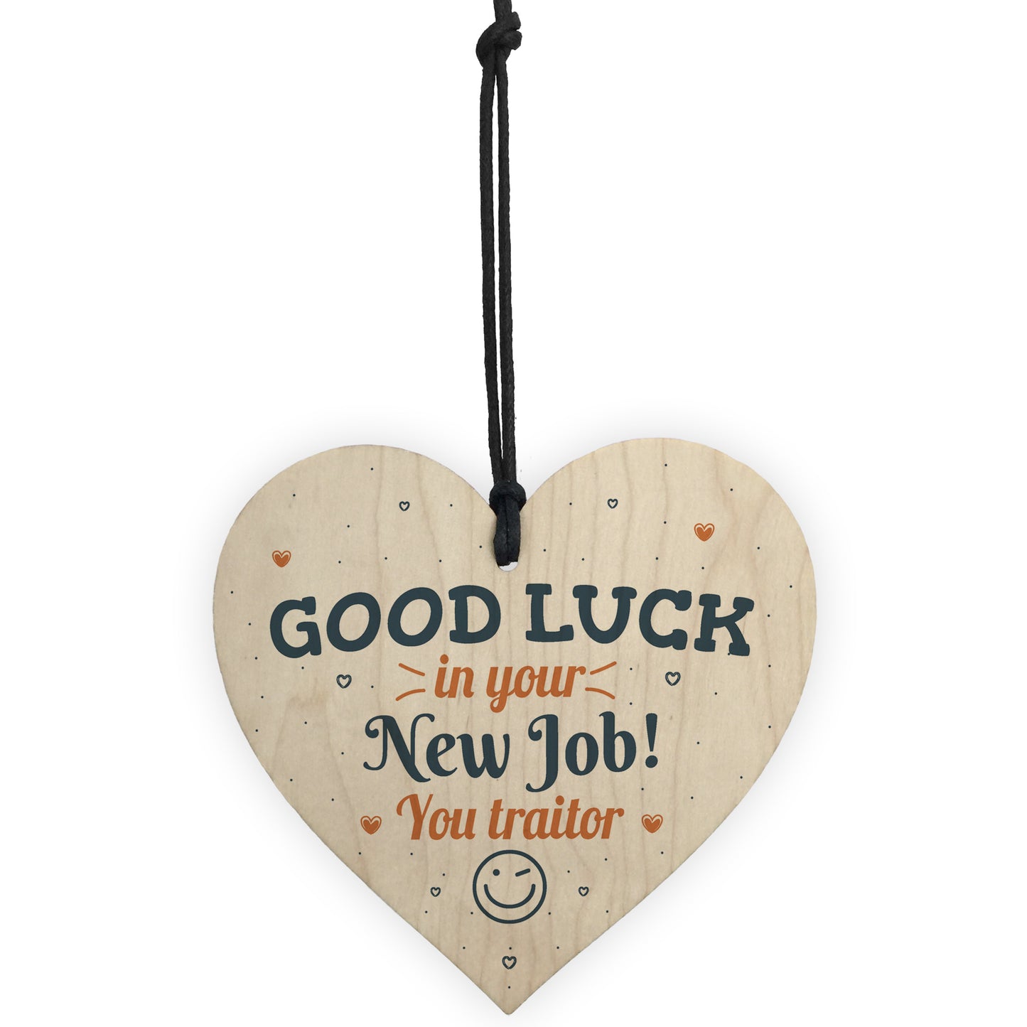 Good Luck Wooden Heart Boss Friend Leaving Gift For Colleagues