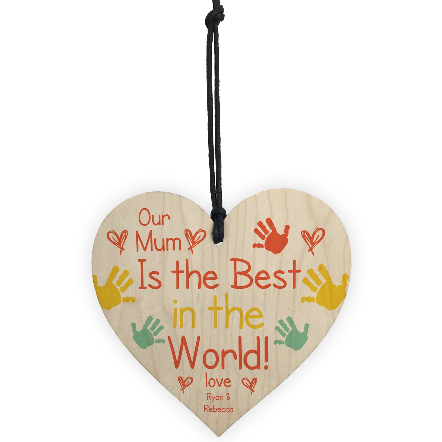 Personalised Best Mum Wood Heart Mothers Day Gift For Mum