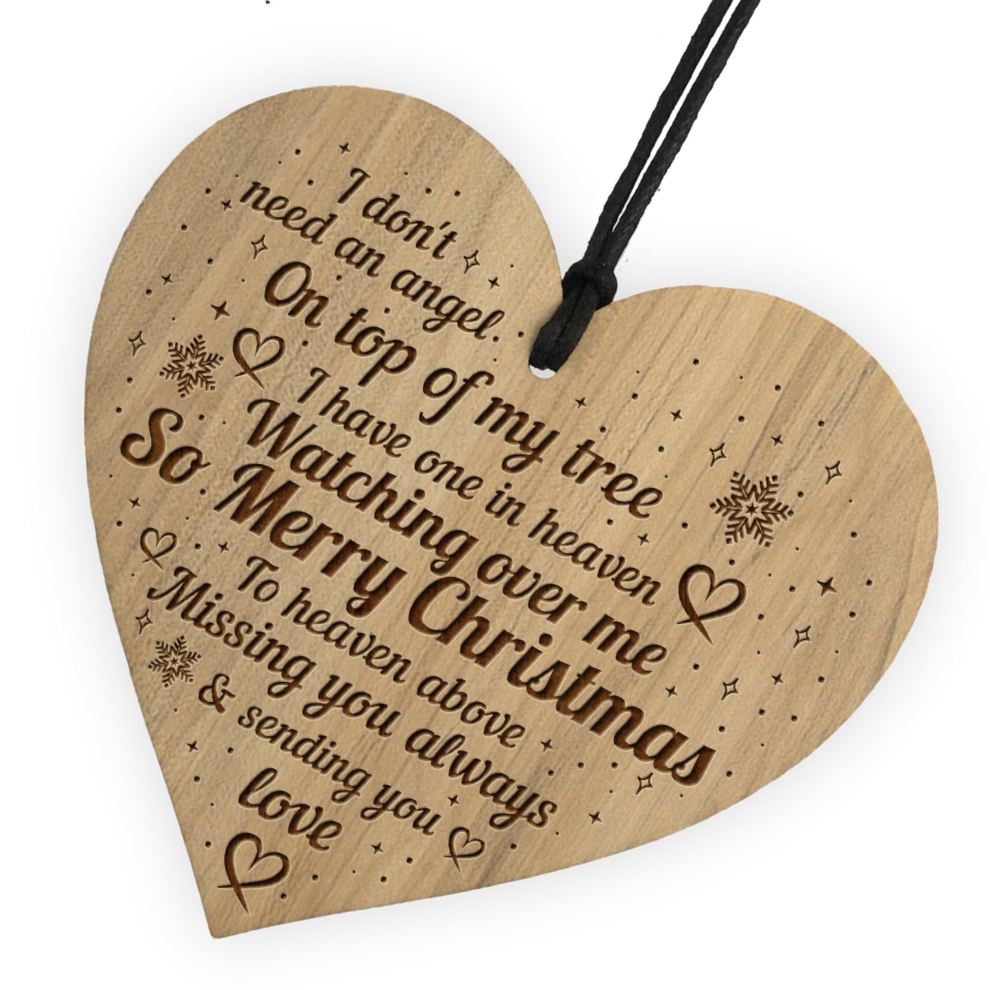 Memorial Christmas Tree Decoration Engraved Hanging Bauble