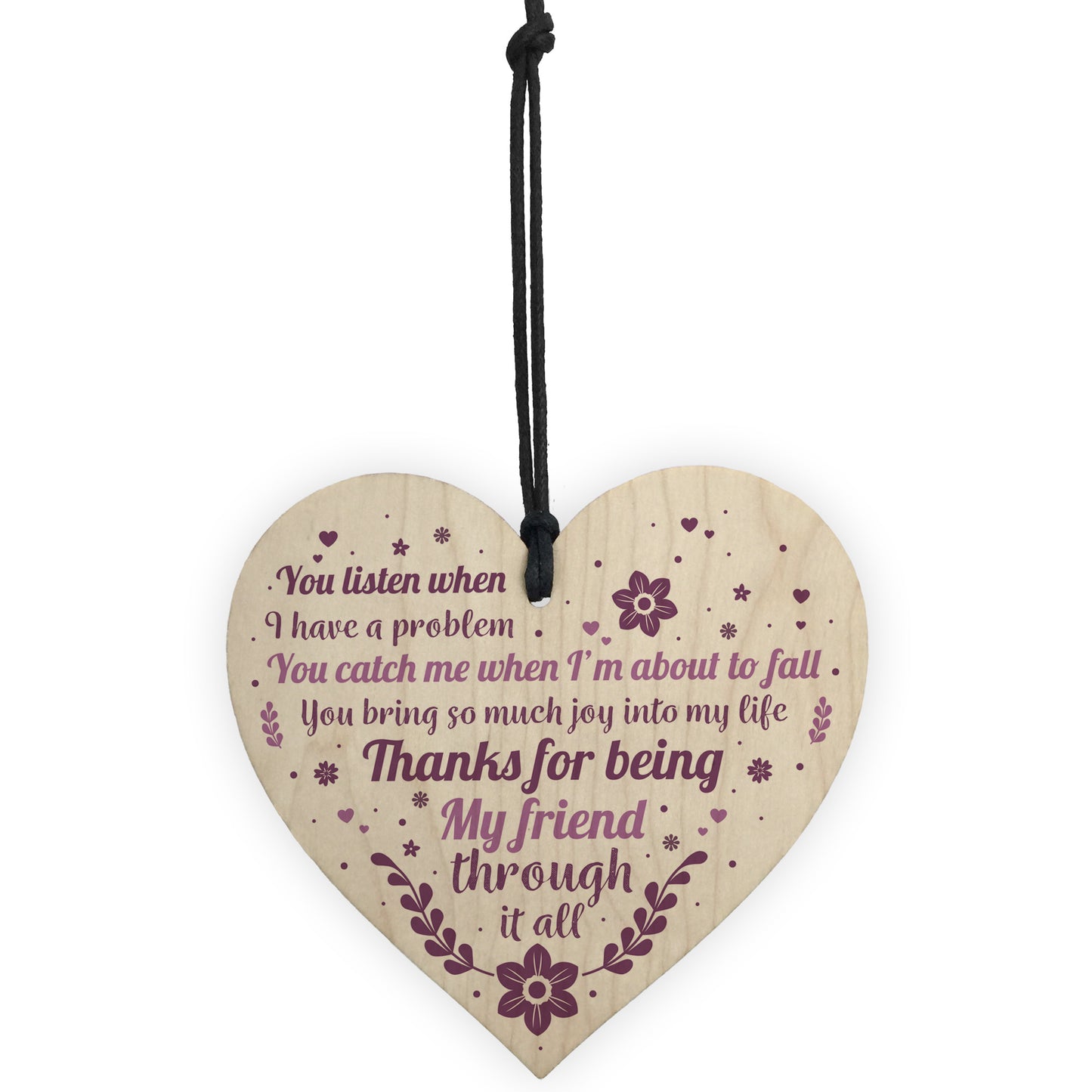 Friendship Best Friend Gift Wooden Heart Thank You Novelty Gift