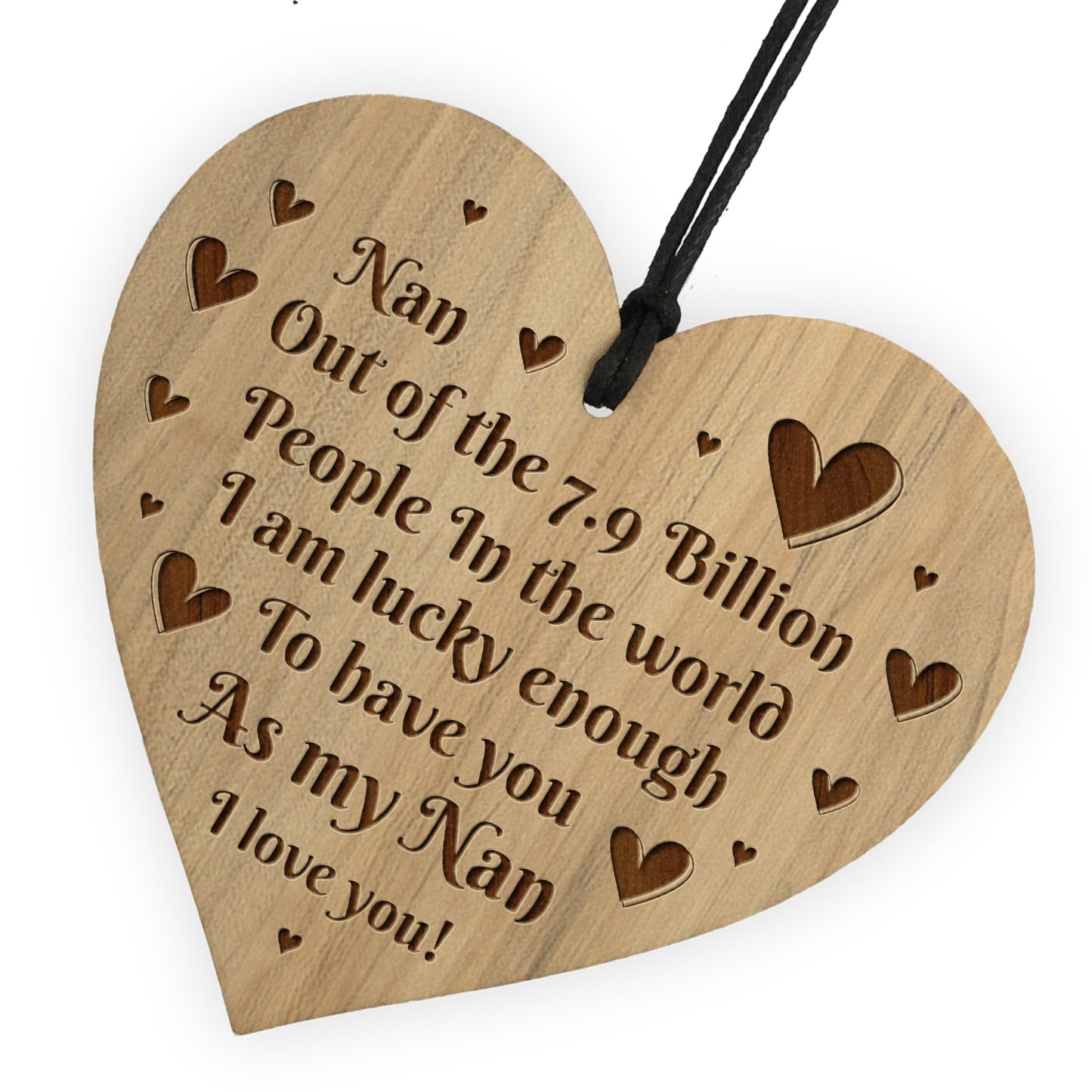 Birthday Christmas Gift For Nan Engraved Heart Gift For Her