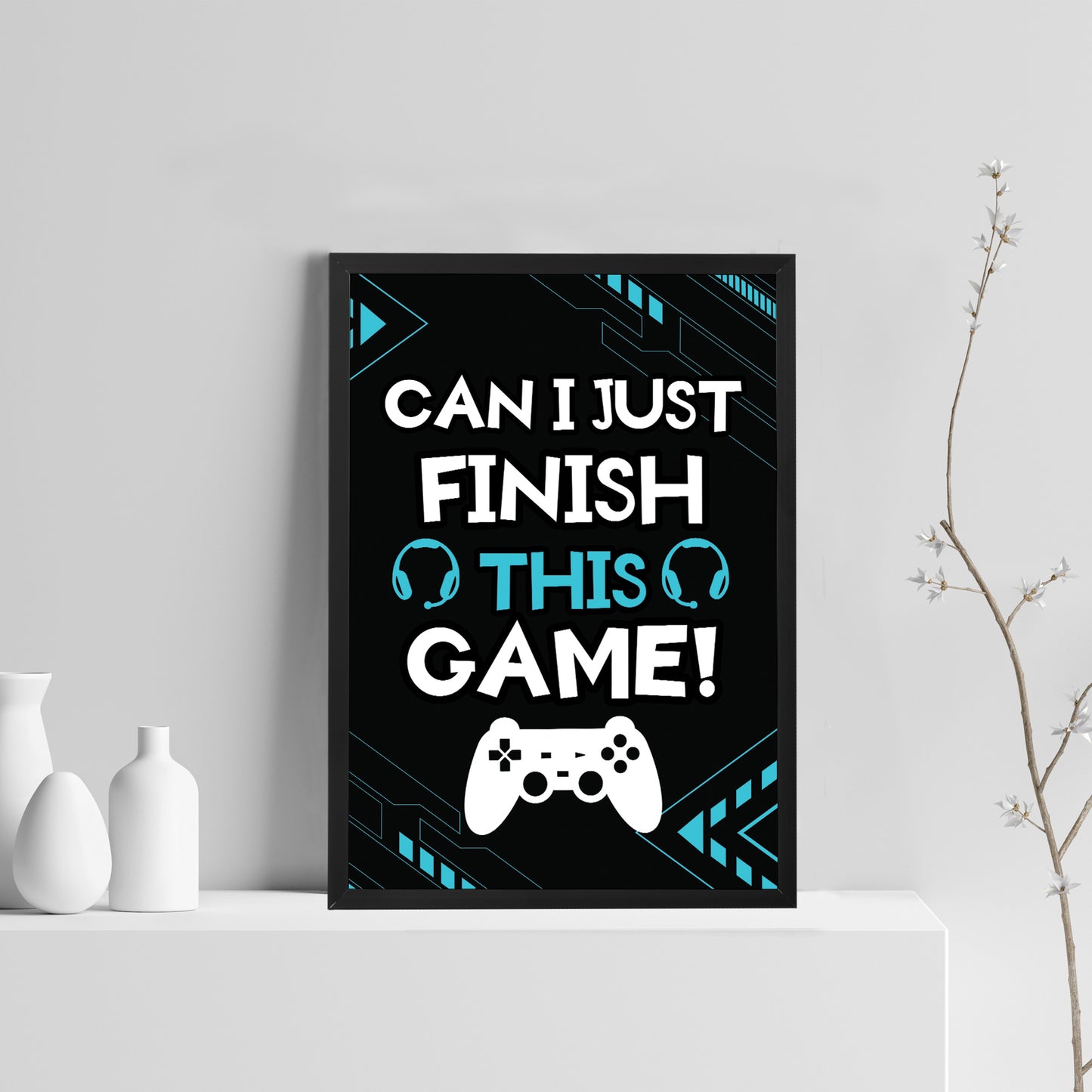 Gaming Black Framed Posters Prints For Boys Bedroom Gamer