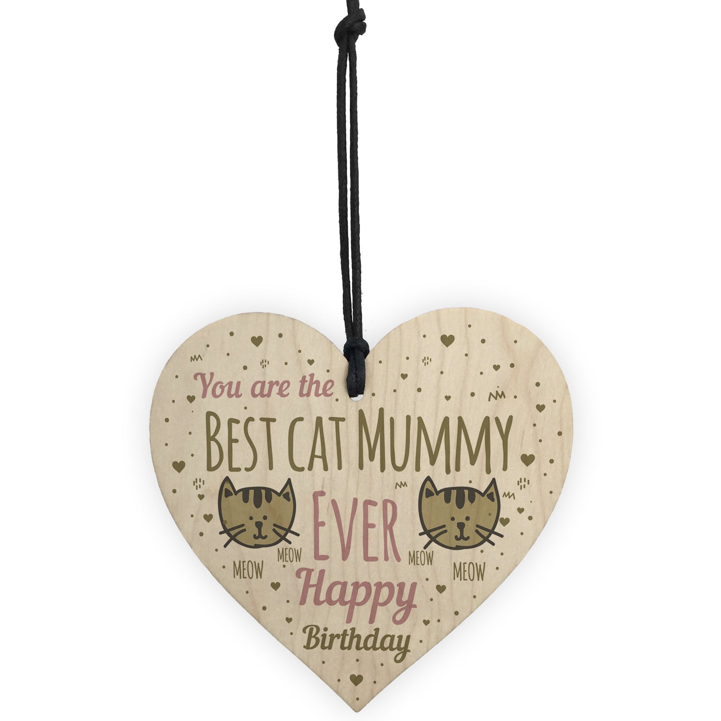 Best Cat Mummy Funny Mum Birthday Gifts Wood Heart Humour Cat