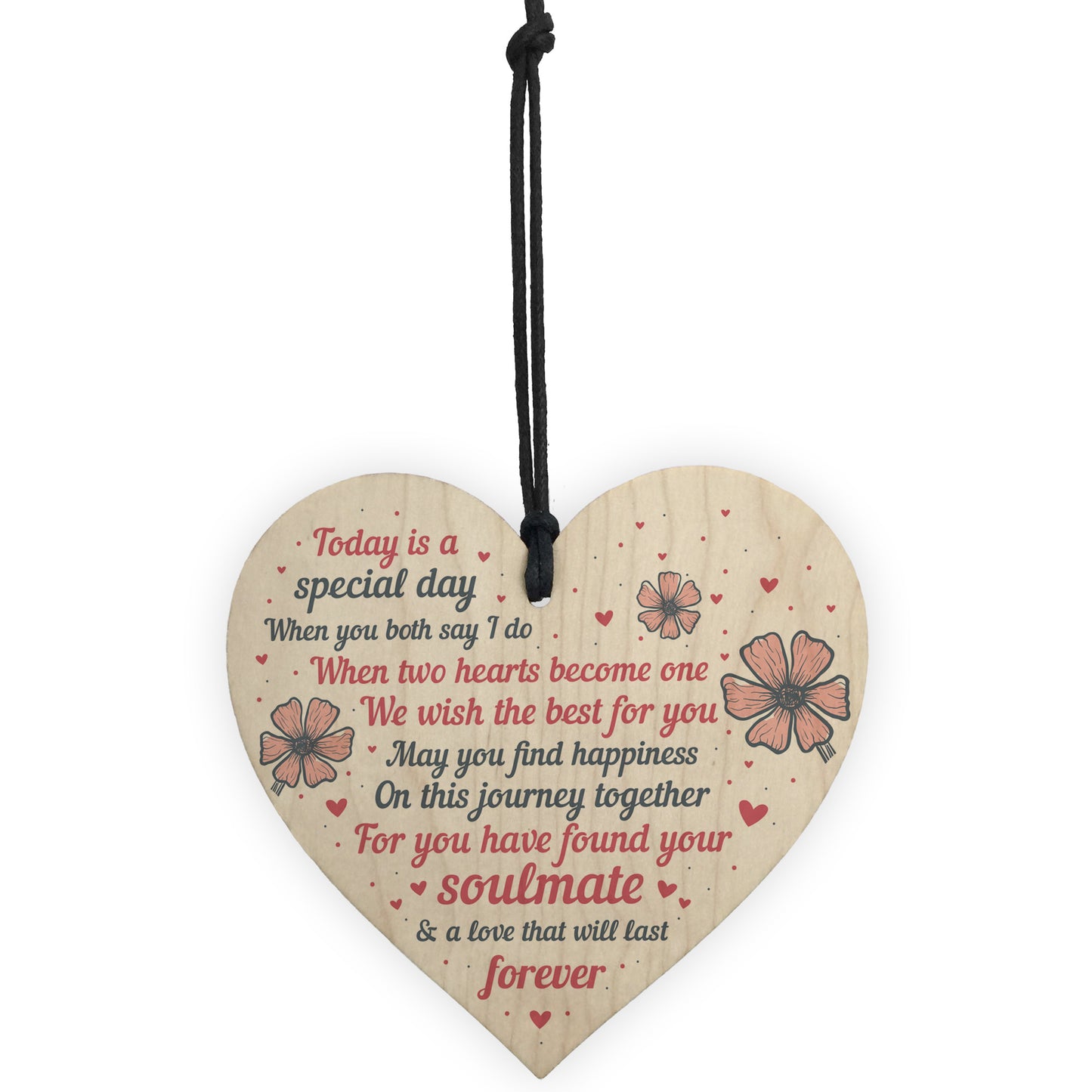 Wedding Gift Wooden Heart Plaque Mr And Mrs Good Luck Gift