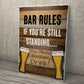 Funny Bar Rules Sign Hanging Sign For Home Bar Shed Man Cave