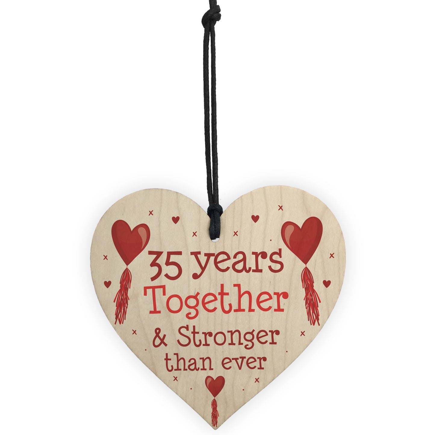 35th Anniversary Gift Wood Heart Perfect Gift For Husband Wife