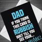 Funny Birthday Card For Dad Fathers Day Card From Daughter Son