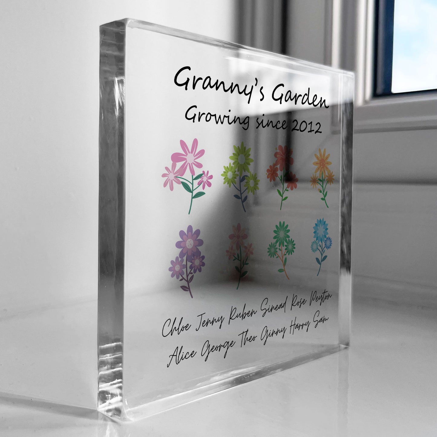 Gift For Grandma Granny Nanny Nanna Personalised Acrylic Block