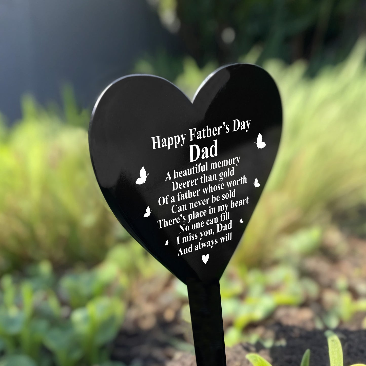 Fathers Day Memorial Plaque Dad Grave Stake Ornament Remembrance