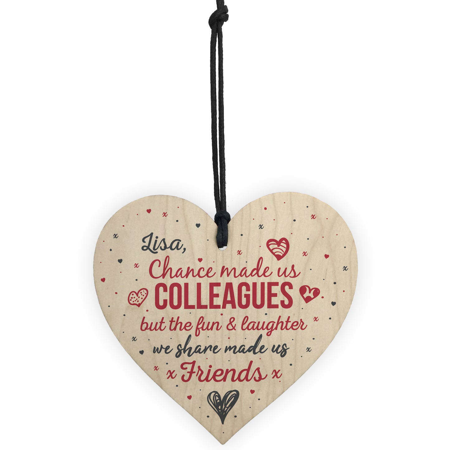 PERSONALISED Chance Made us COLLEAGUES Wood Heart Friendship