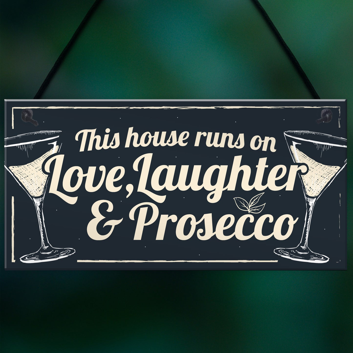 Fun Laughter Prosecco Kitchen Plaque Alcohol Home Bar Sign Gift