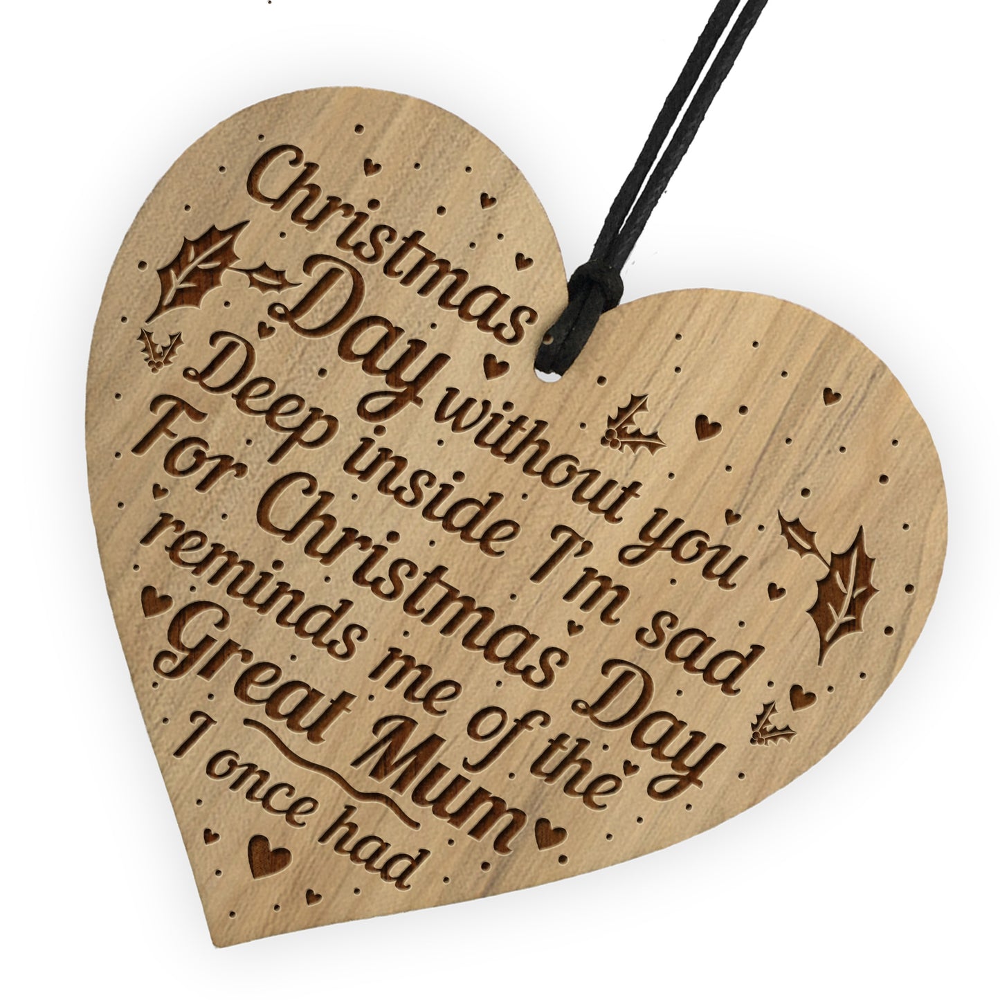 Memorial Bauble For Mum Wooden Christmas Tree Decoration