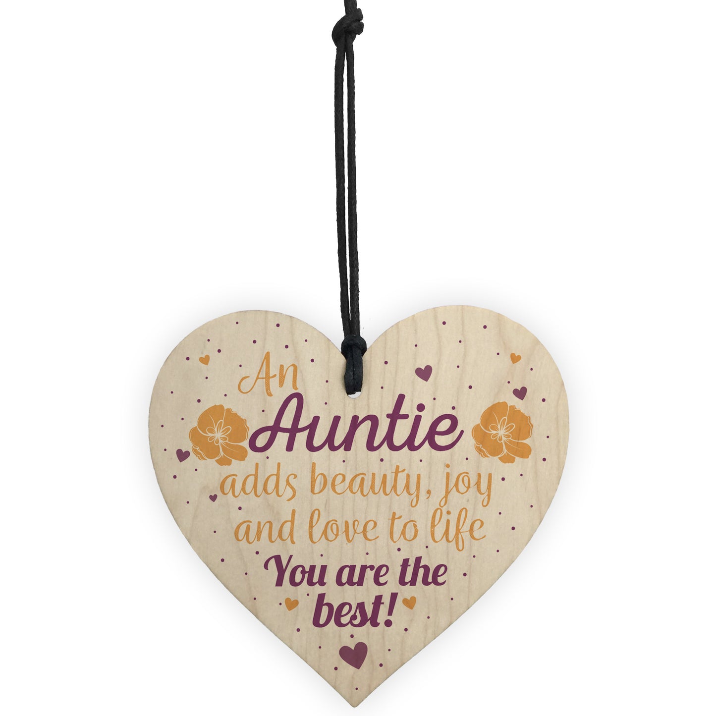 Auntie Gifts Thank You Sign Wooden Heart Plaque Birthday Gift