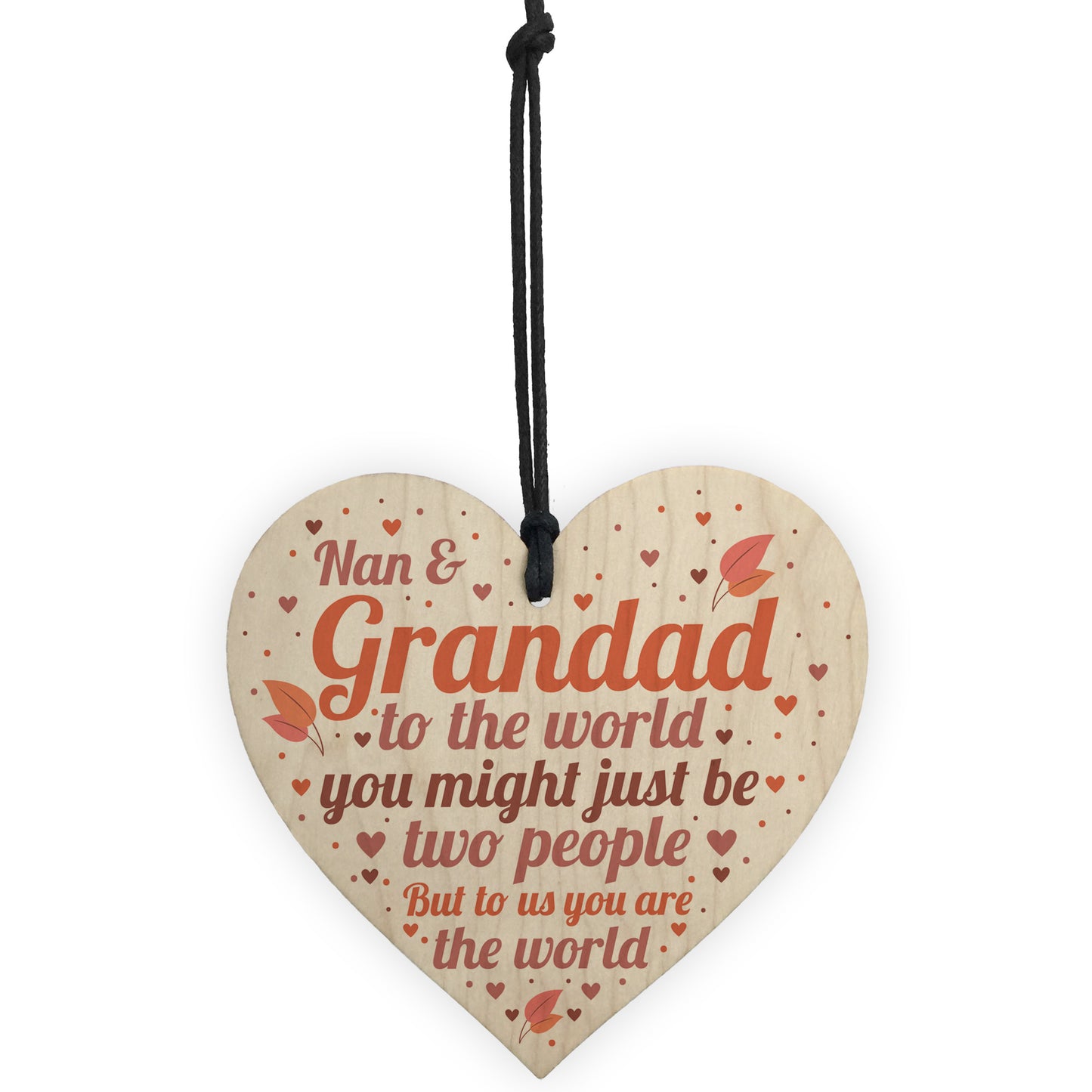 THANK YOU Gift For Nan And Grandad Wood Heart Birthday Keepsake
