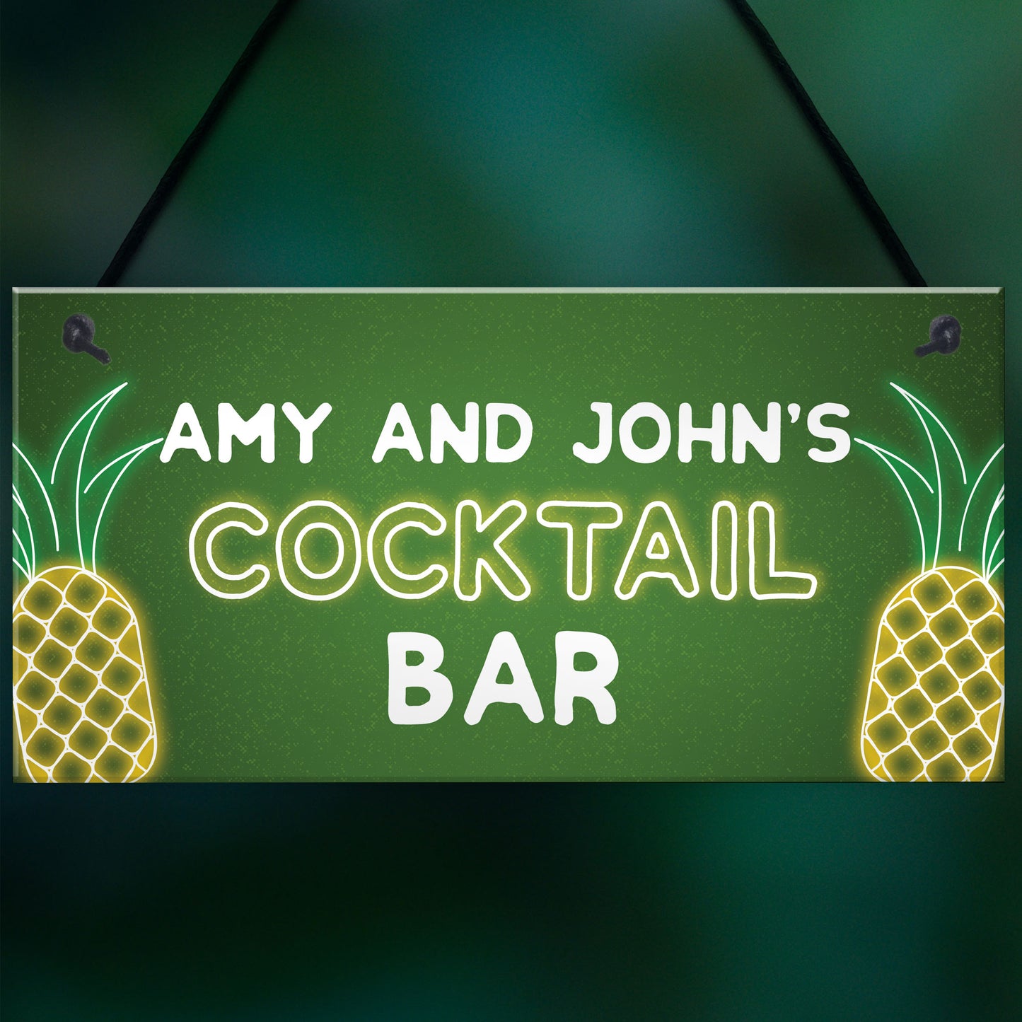 Personalised Cocktail Bar Neon Effect Bar Signs And Plaques Gift