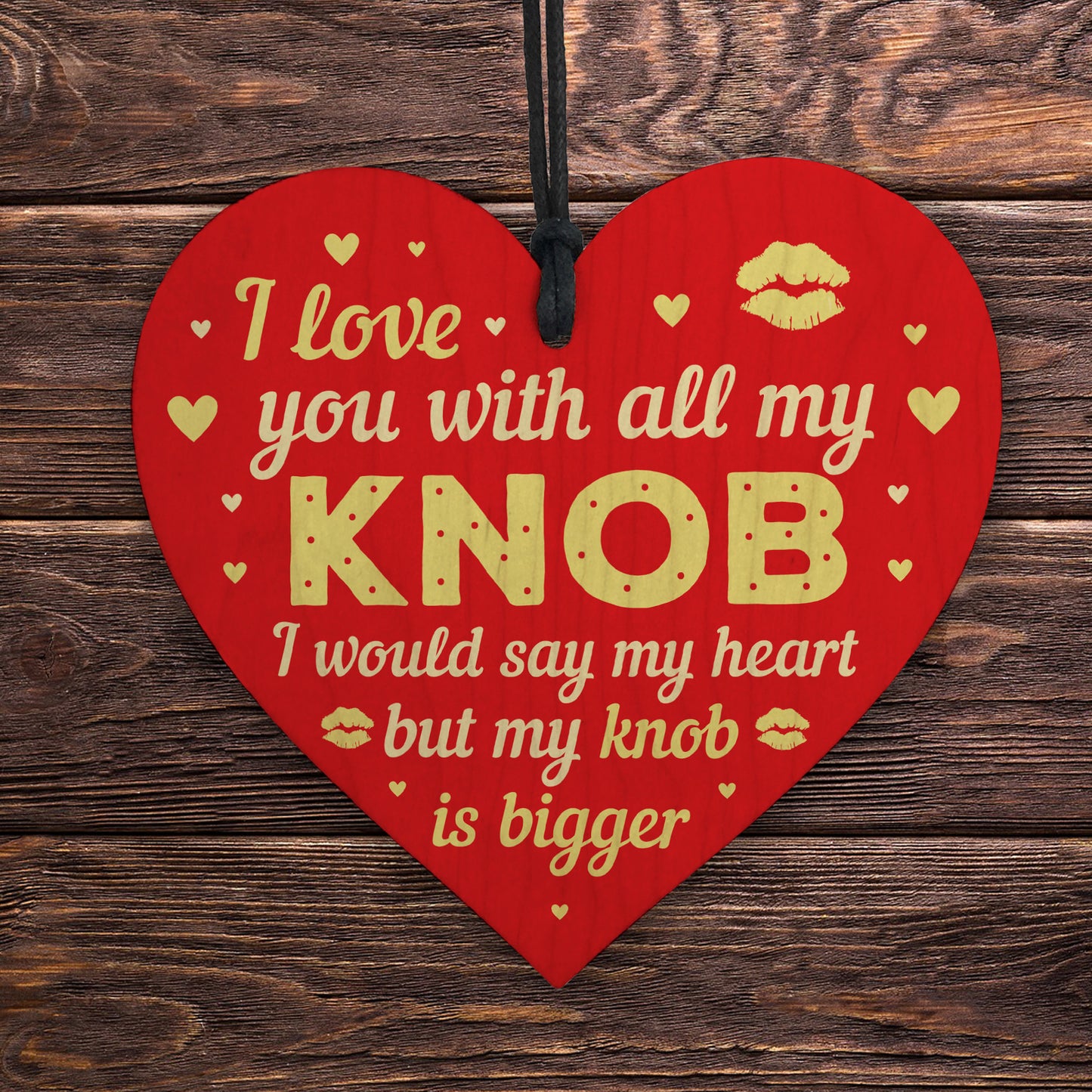Funny Valentines Gifts Girlfriend Wife Wood Heart Anniversary