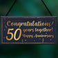 Congratulations 50th Wedding Anniversary Gift Plaque Gold Gift