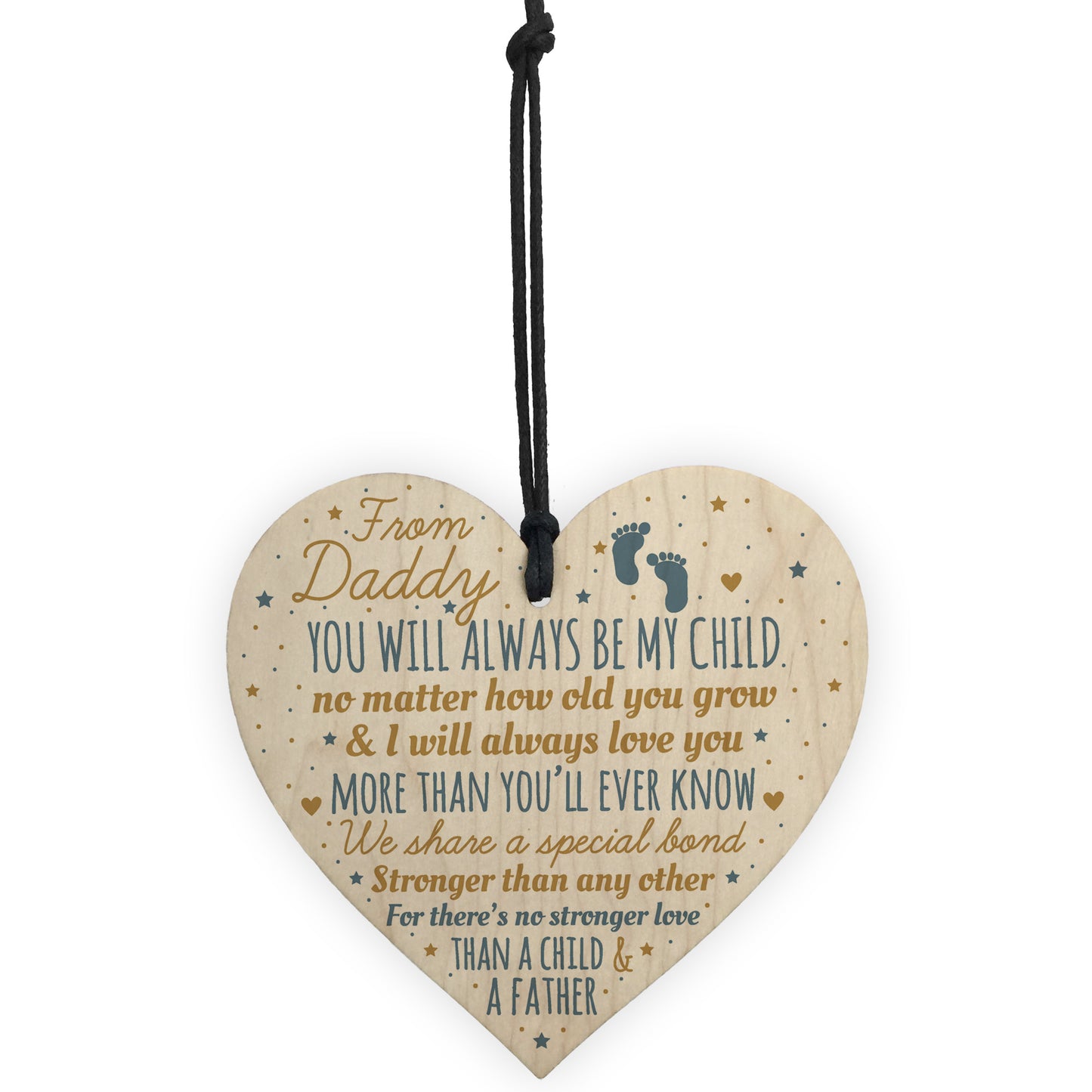 New Dad To Be Wooden Heart Novelty Baby Shower Daddy Son Gift