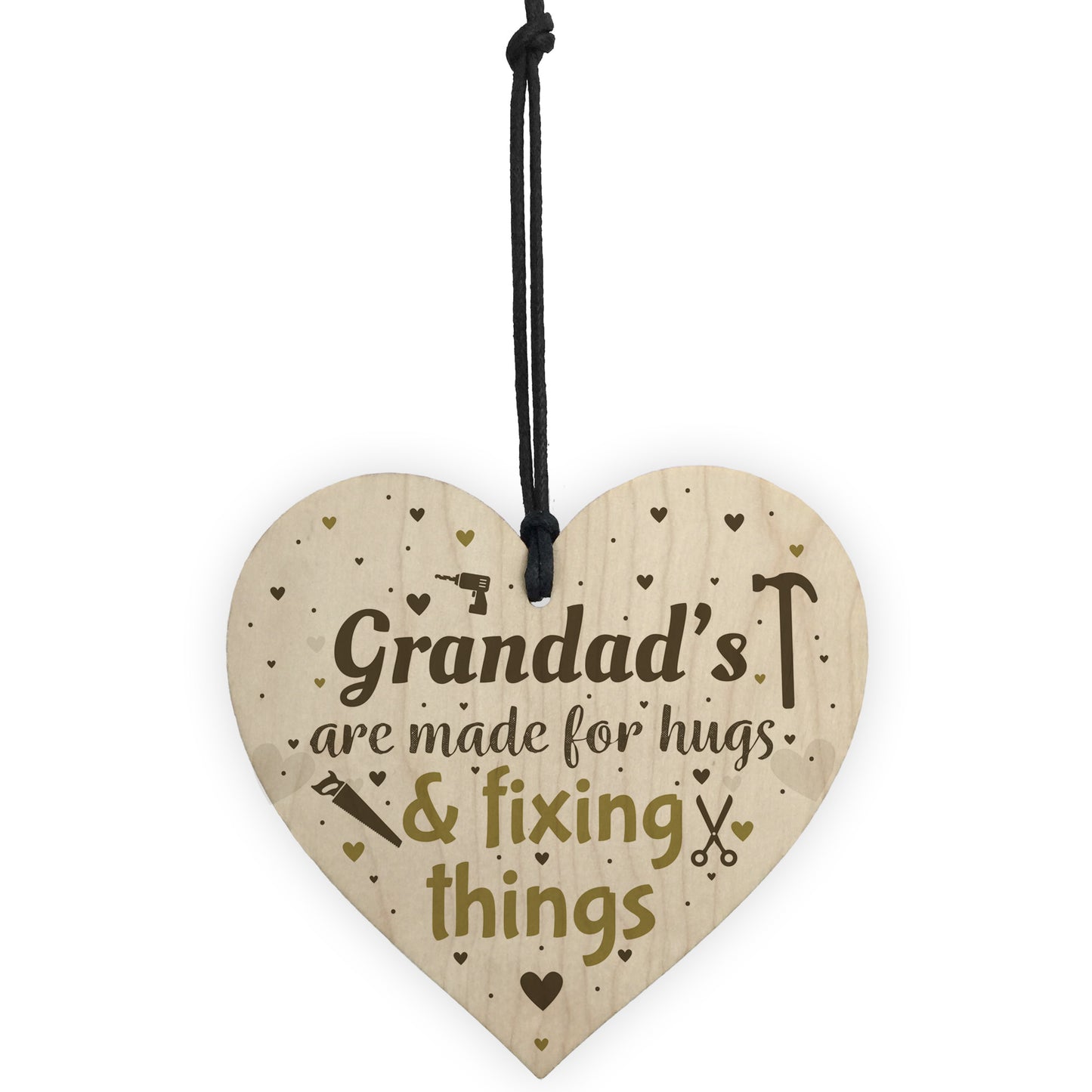 Grandad Novelty Gifts Wood Heart Grandad Christmas Birthday Card