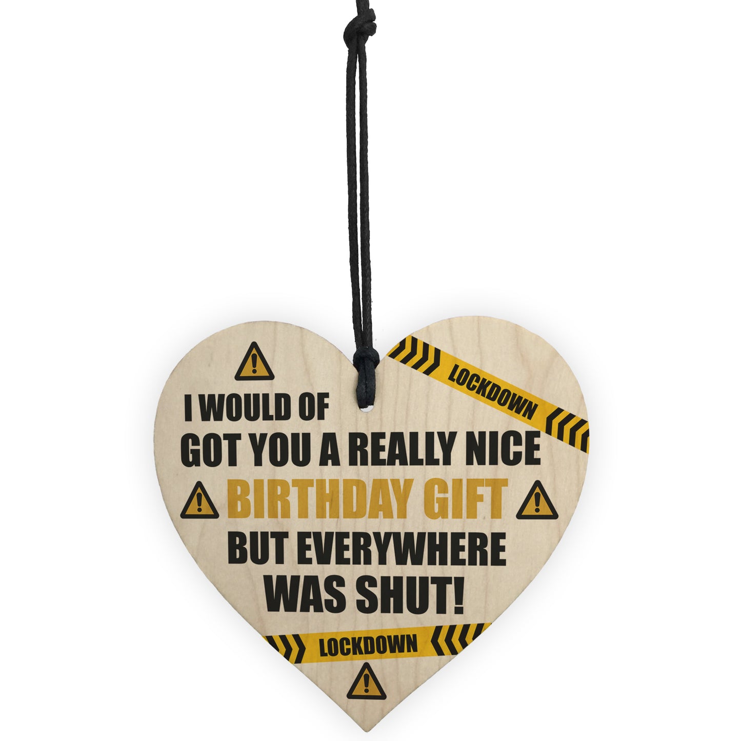 Funny Quarantine Isolation Birthday Gift Wooden Heart Dad Mum