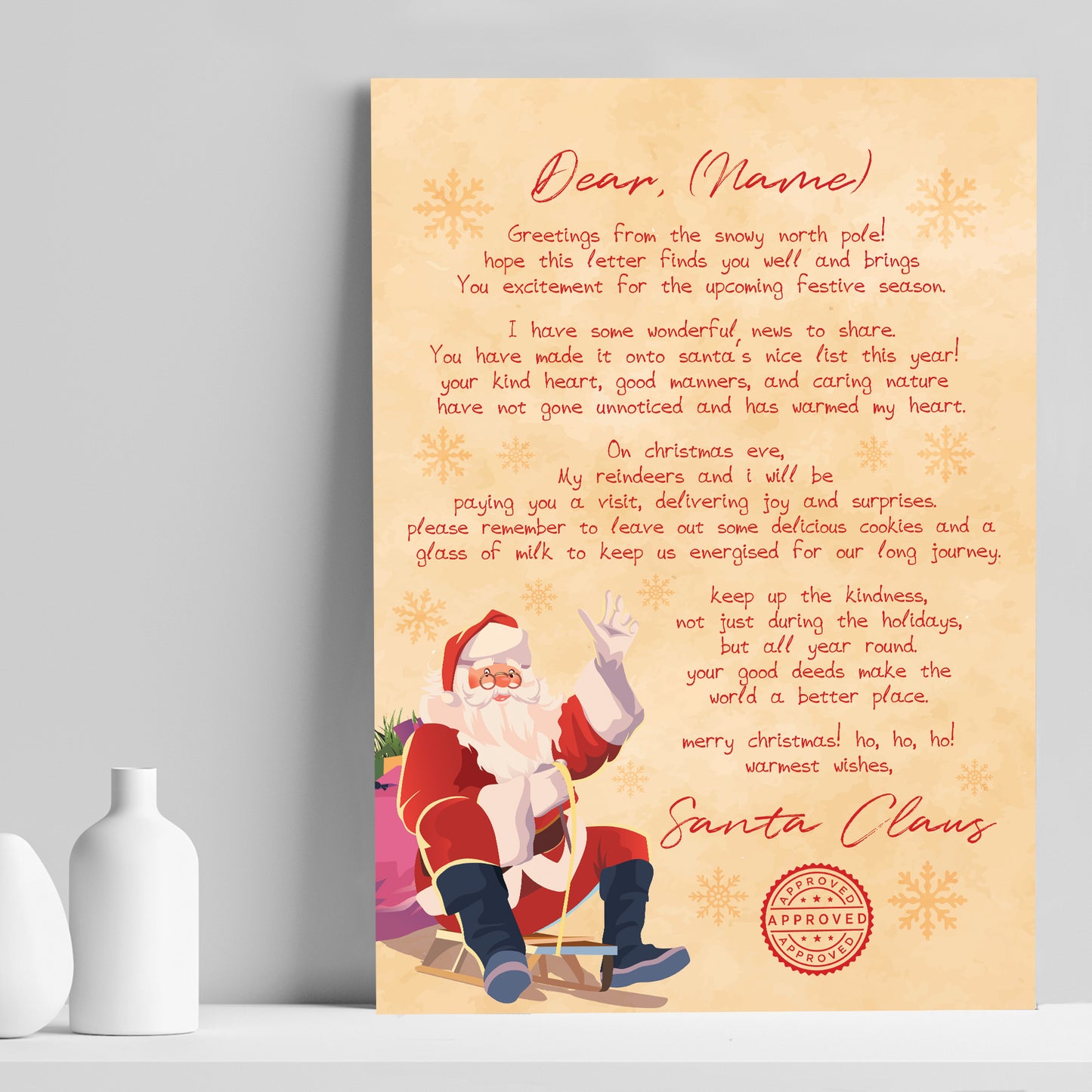 Personalised Child Name Letter From Santa Claus Father Christmas