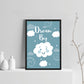 Blue Nursery Print Baby Boy Bedroom Wall Art Nursery Accessories