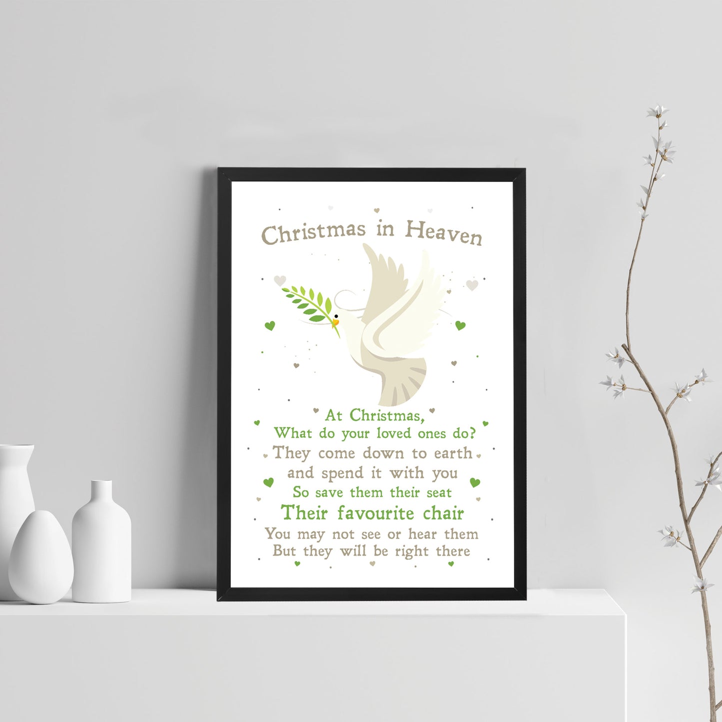 Christmas In Heaven Xmas Decoration Memorial Quote Poem Framed – Red Ocean Gifts for Free Printable Christmas In Heaven Poem Printable