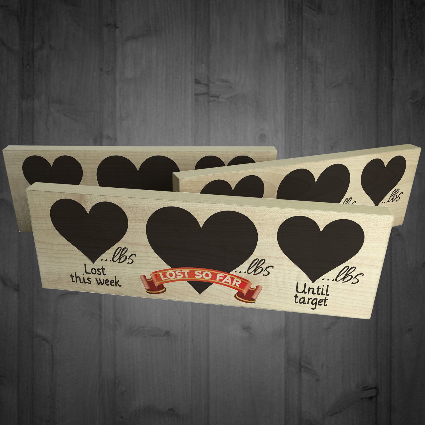 Weight Loss Record Wooden Freestanding Plaque Progress Sign