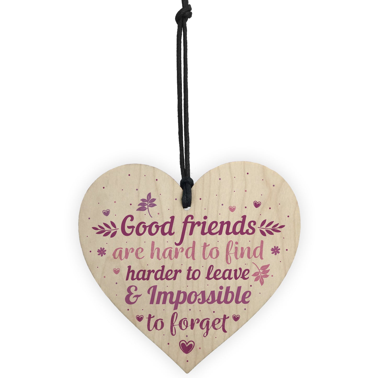 Best Friends Friendship Gift Handmade Wood Heart Plaque Keepsake
